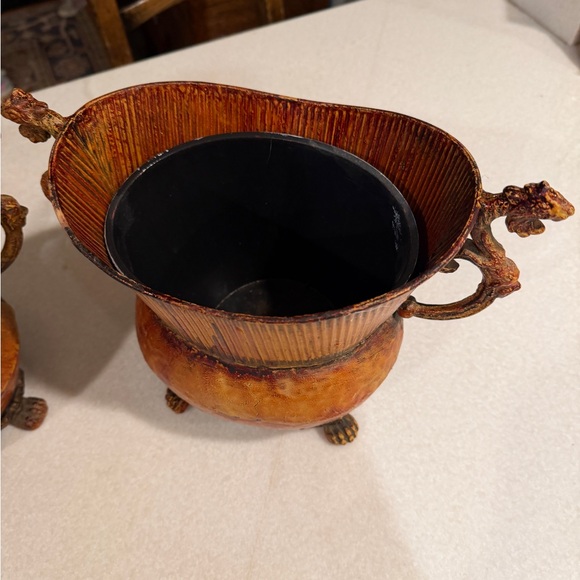 Vintage Orange and Brown Vases - Picture 2 of 8